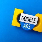 malaysia7-march-2022-top-view-colored-block-with-text-google-ads-blue-background